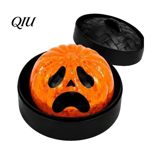 Portable Dumpling Toy Halloween Stress Relief with Steamer, Glitter Ball Fidget Party Favors Toy, Anxiety Relieving Steamed Bun Squeeze for