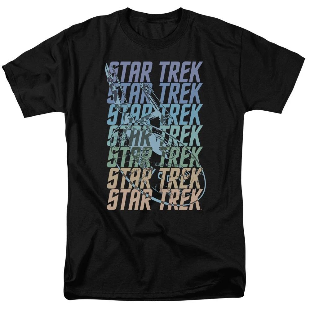 Star Trek - Multi Logo Enterprise - Unisex Short Sleeve Children s T-shirt - Black 100