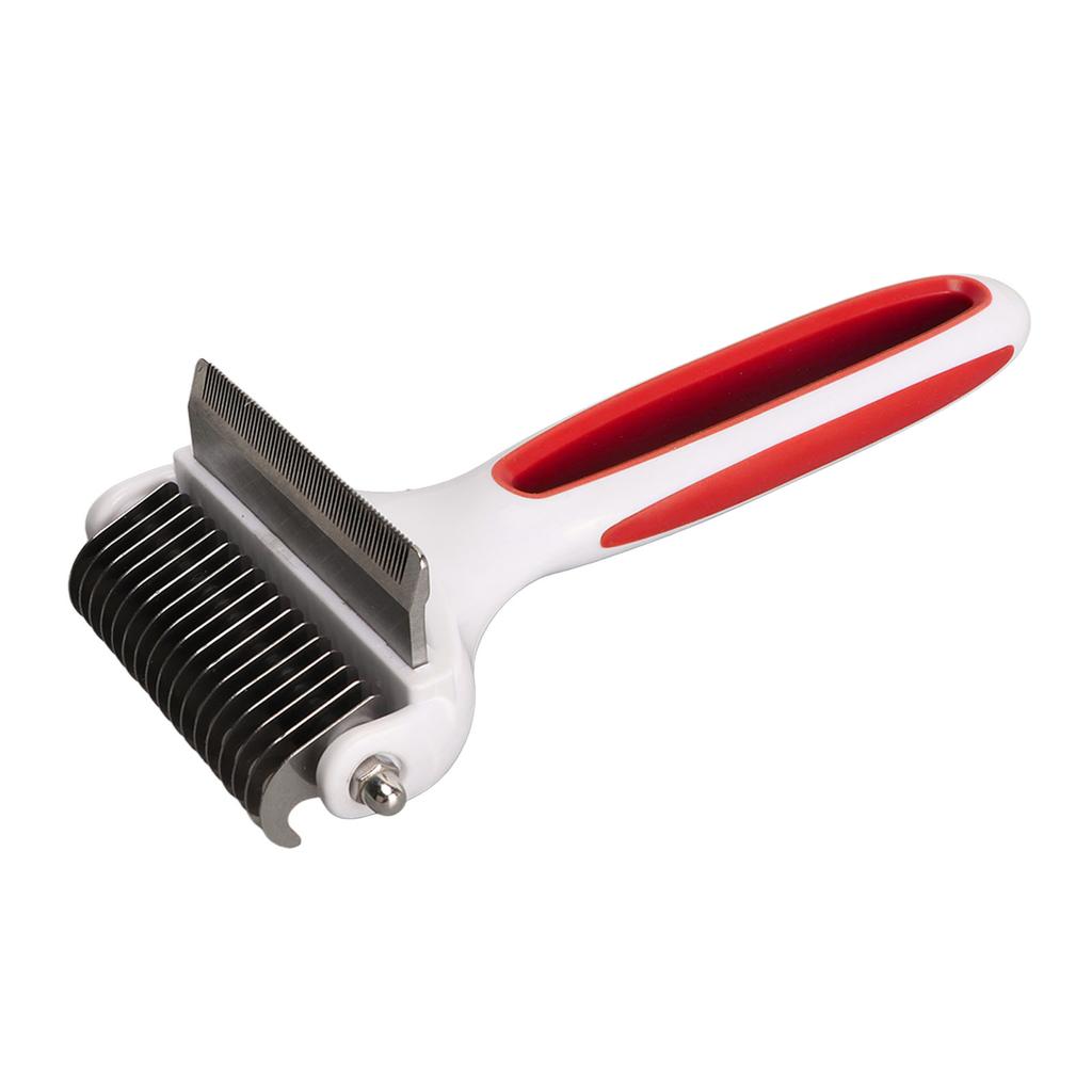 Pet Deshedding Brush 2 in 1 Deshedding Tool and Dematting Undercoat Rake Comb Removing Knots Pet Brush for Cats Dogs