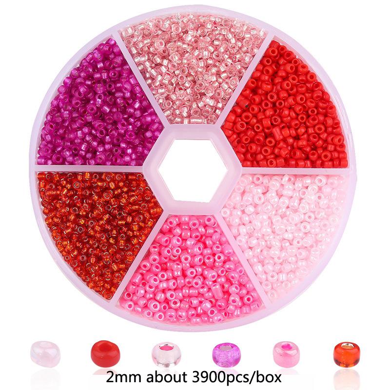 2 3mm Szklane Koraliki Millet Zestaw Kombinowany Ręcznie Robione DIY Domowe Koraliki Nawlekane na Rękę Naszyjnik z Wisiorkiem Zestaw Naszyjników Pudełko Koraliki do Wyrobu Biżuterii
