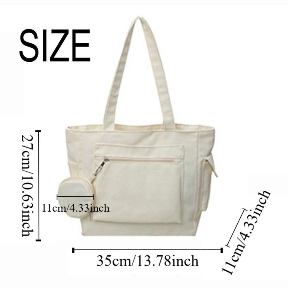 Simple Student Tote Bag Large Capacity Single-shoulder Bag Stylish Shopping Handbag Student Class