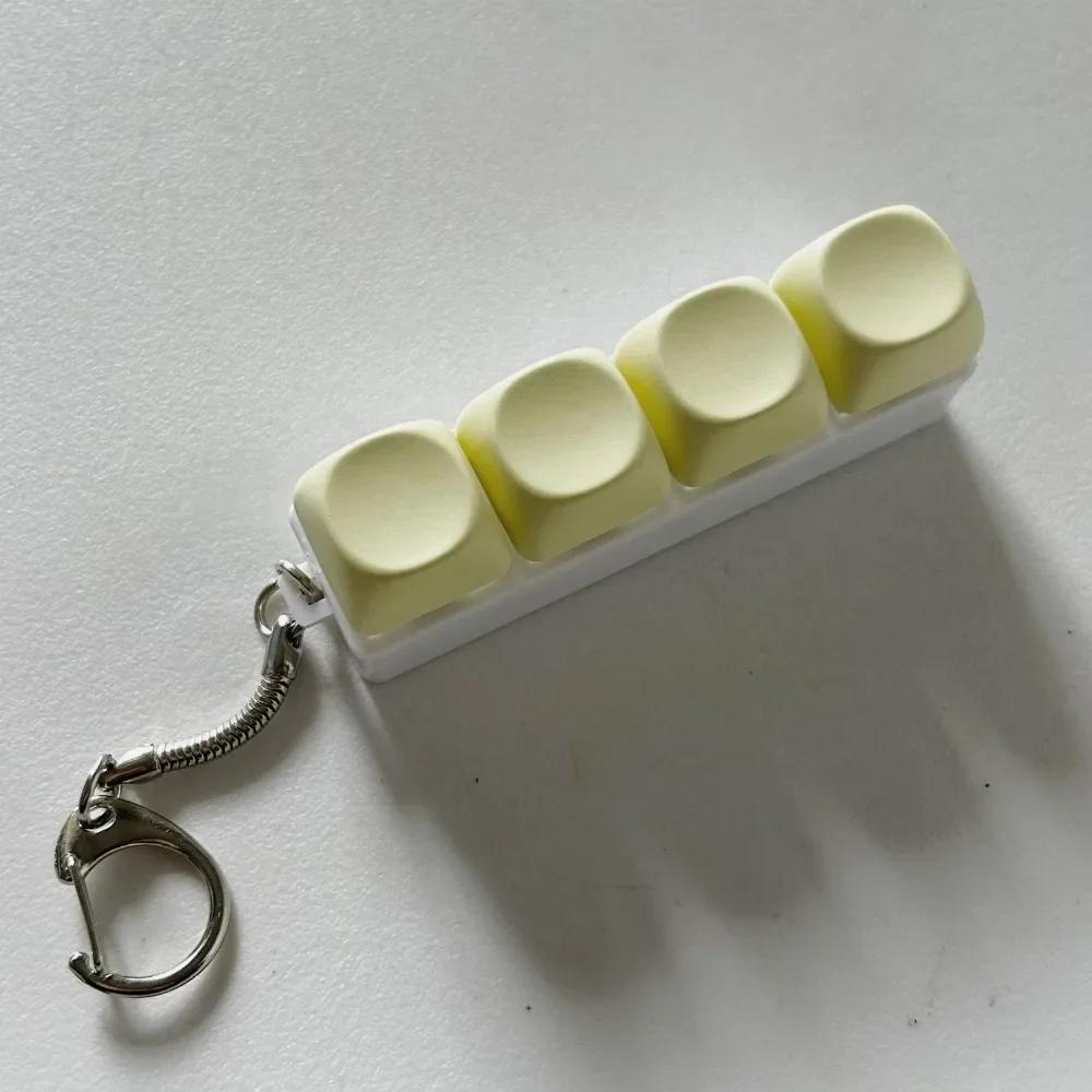New Fidget Keychain DIY Keyboard Fidget Keychain Keys Button Relief Stress Finger Keyboard Cap 4/9Keys Pass The Time Clicker Toy