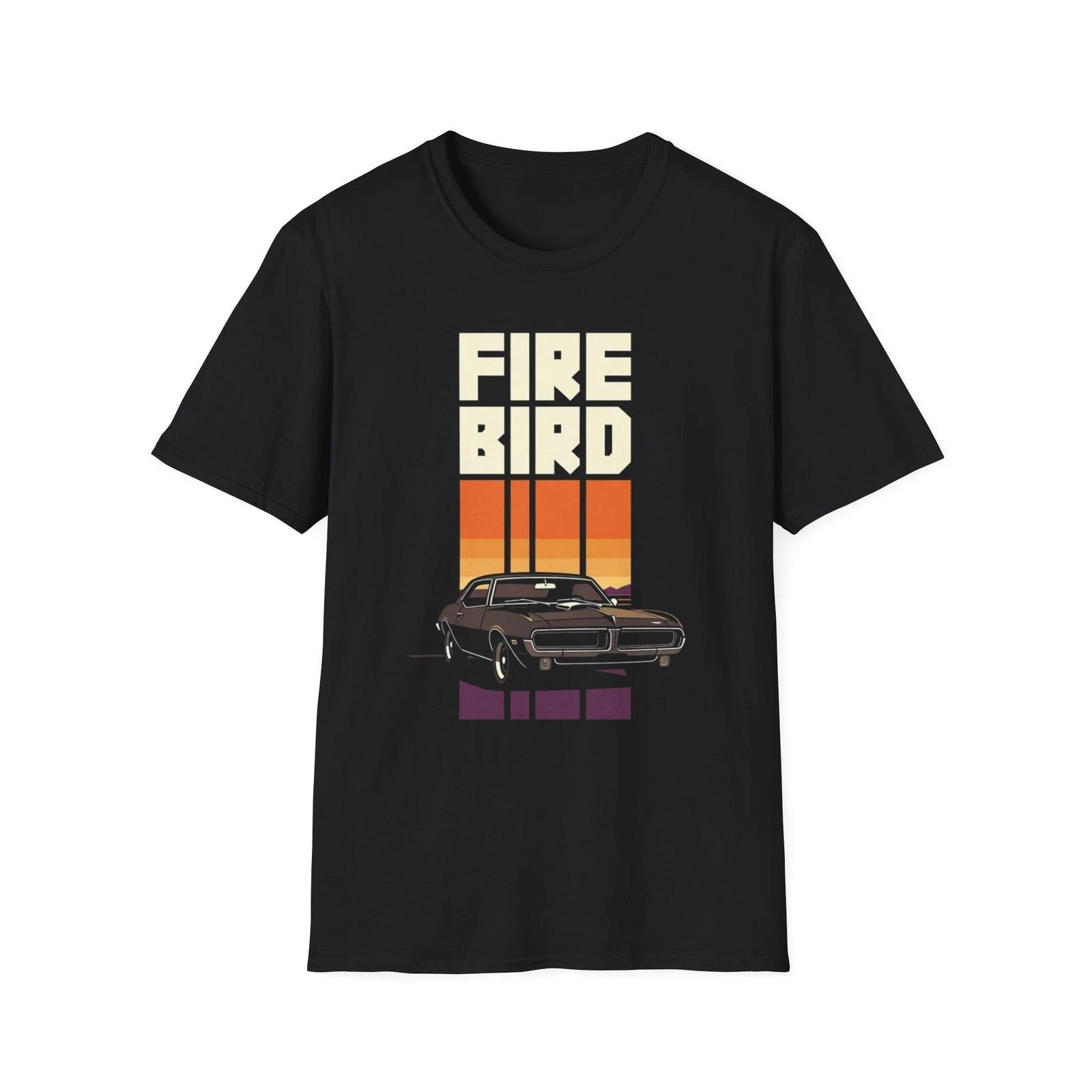 Firebird Retro Sunset Car T-Shirt Classic Muscle Graphic Tee S