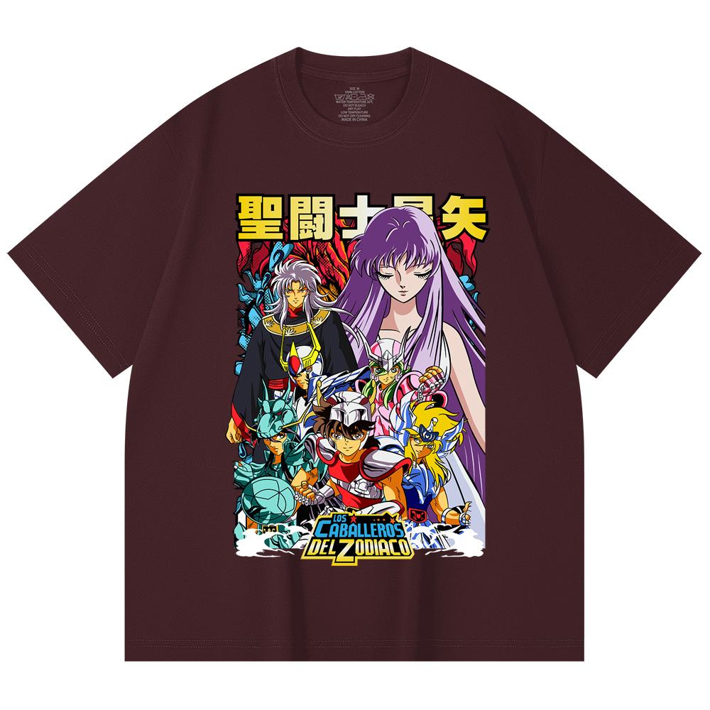 

230 Gsm 100% Cotton Saint Seiya V2 Print Unisex Heavy Cotton T Shirt 2XL