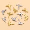 18K Gold Plated Stainless Steel Gun Pendant Accessories, 4 Styles