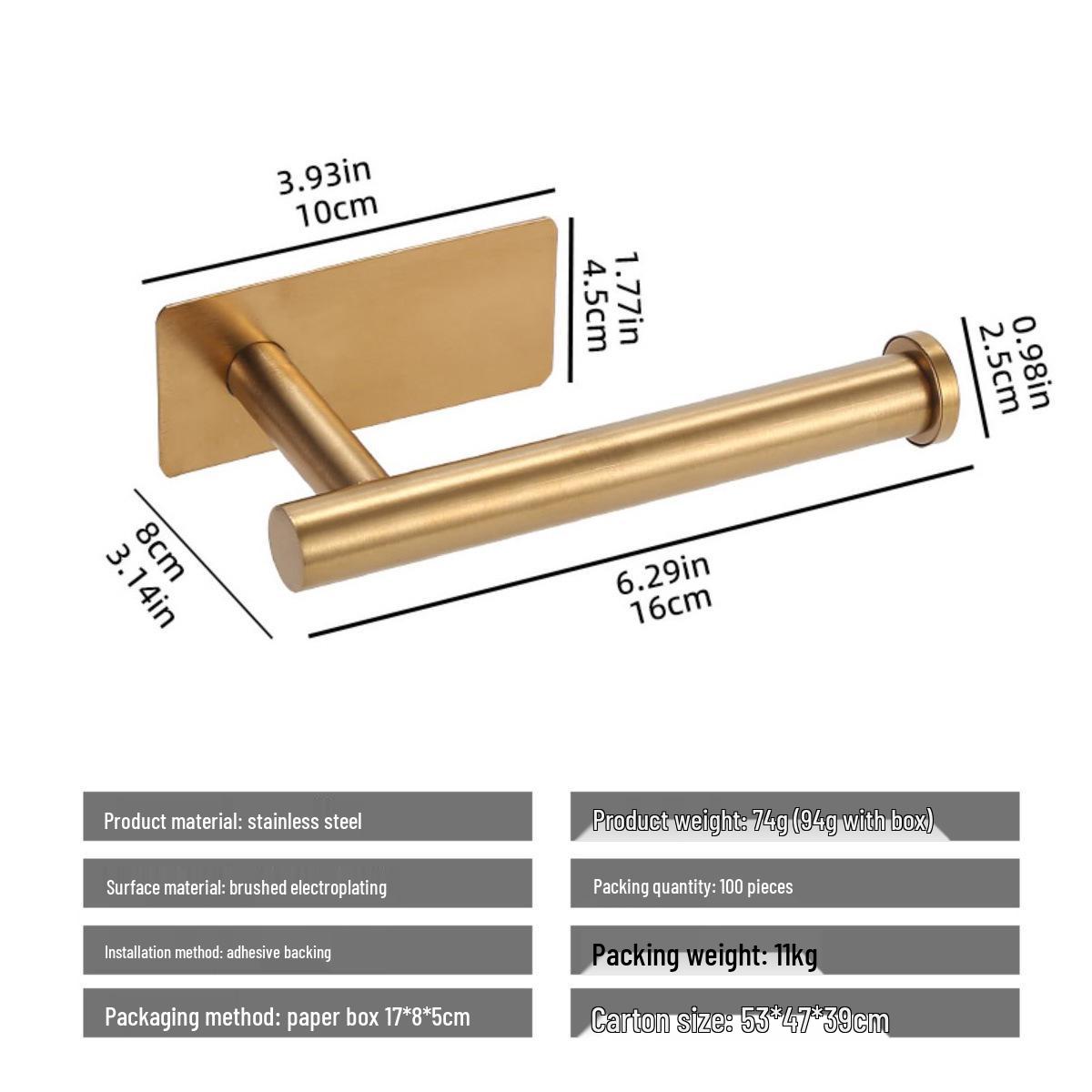 

Настенный держатель для бумажных полотенец из нержавеющей стали, без гвоздей, для ванной комнаты