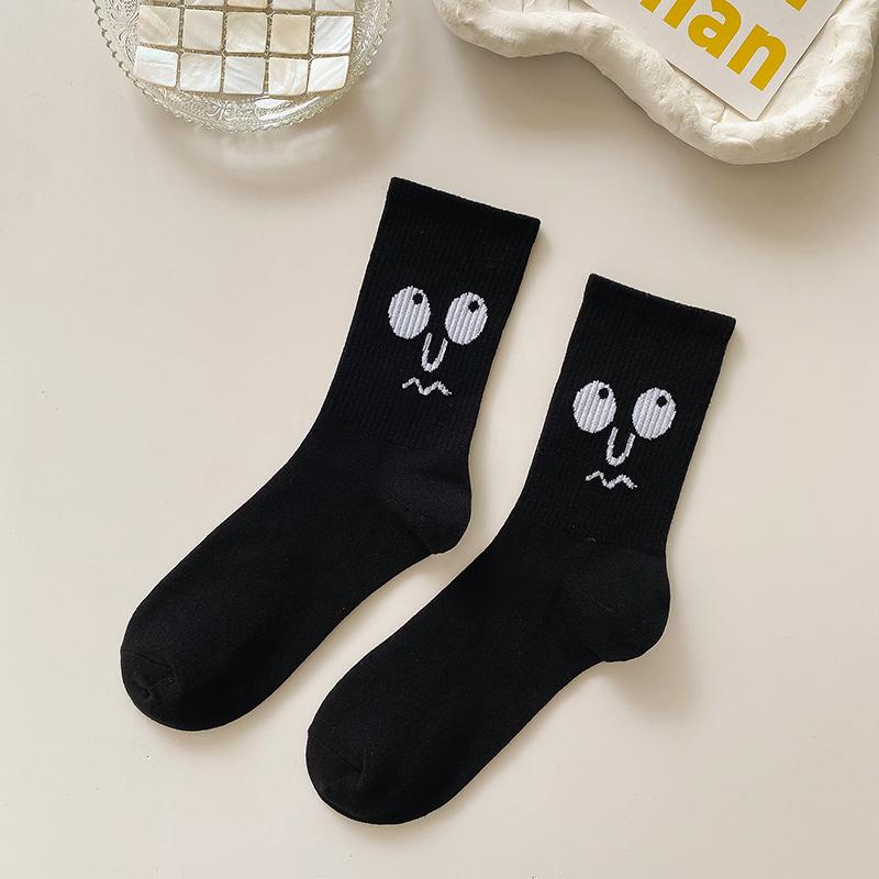 Korean Funky Harajuku Trend Women Socks Unisex Funny Socks 16 Colors Combed Cotton Street Skateboard Casual Couple Crew Socks