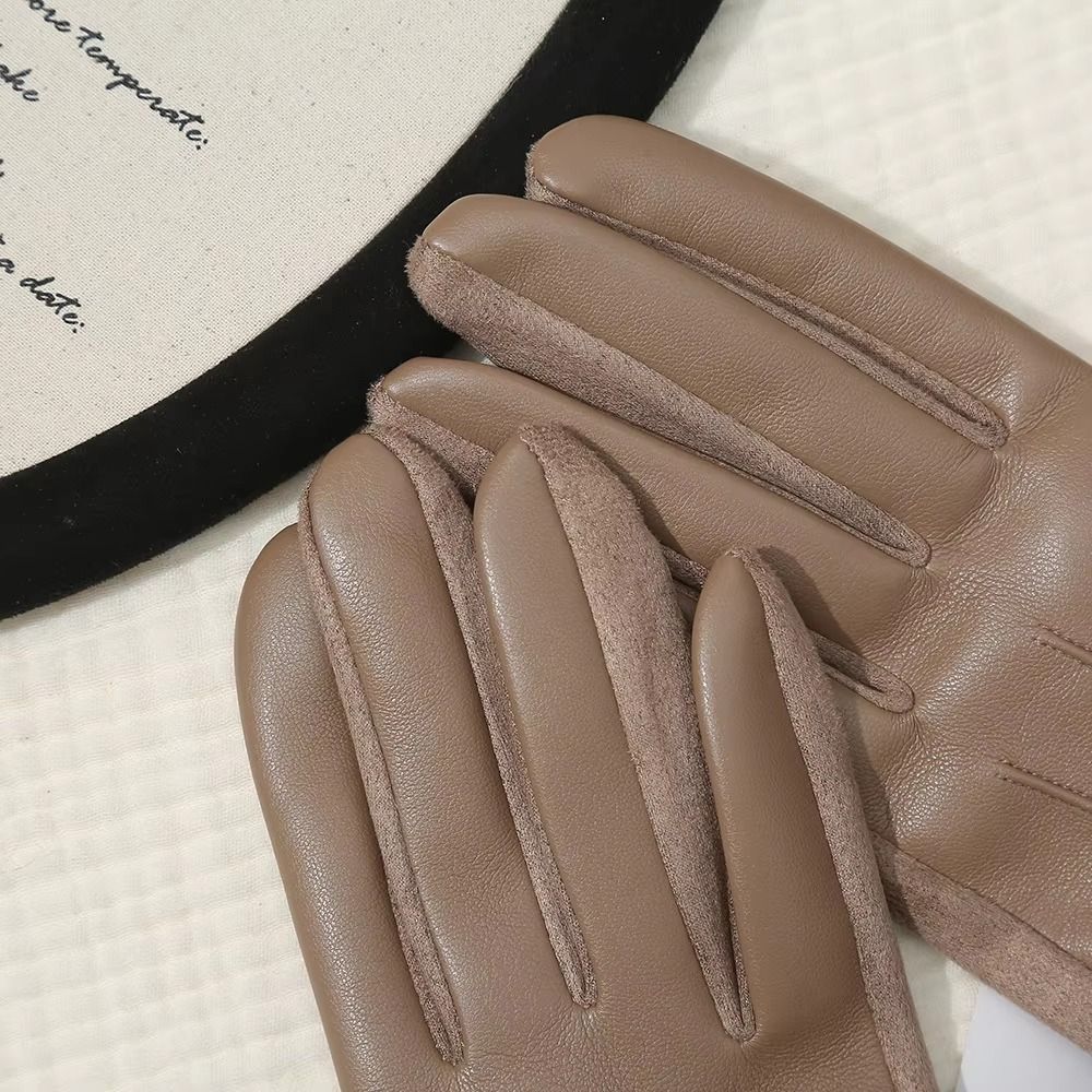 Gants Thermiques Doublés à Écran Tactile pour Femmes Couleur Unie Gants Thermiques d'Hiver pour Femmes Saison Hiver