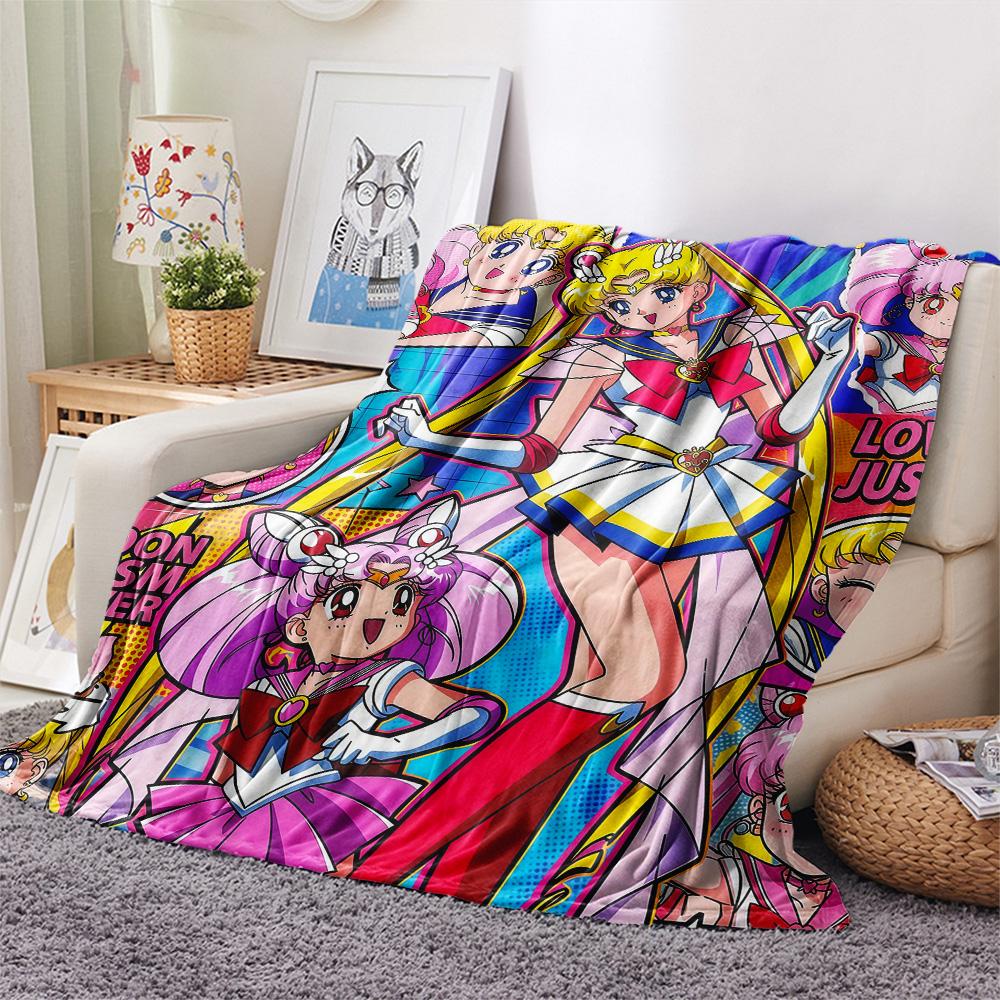 Sailor Moon Flannel Blanket, High Quality Comfortable for All Seasons, Home Decor, Warmth and Comfort
