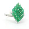 Emerald Marquise Ring, 925 Sterling Silver, Rhodium Plated Band, Stackable Wedding Ring