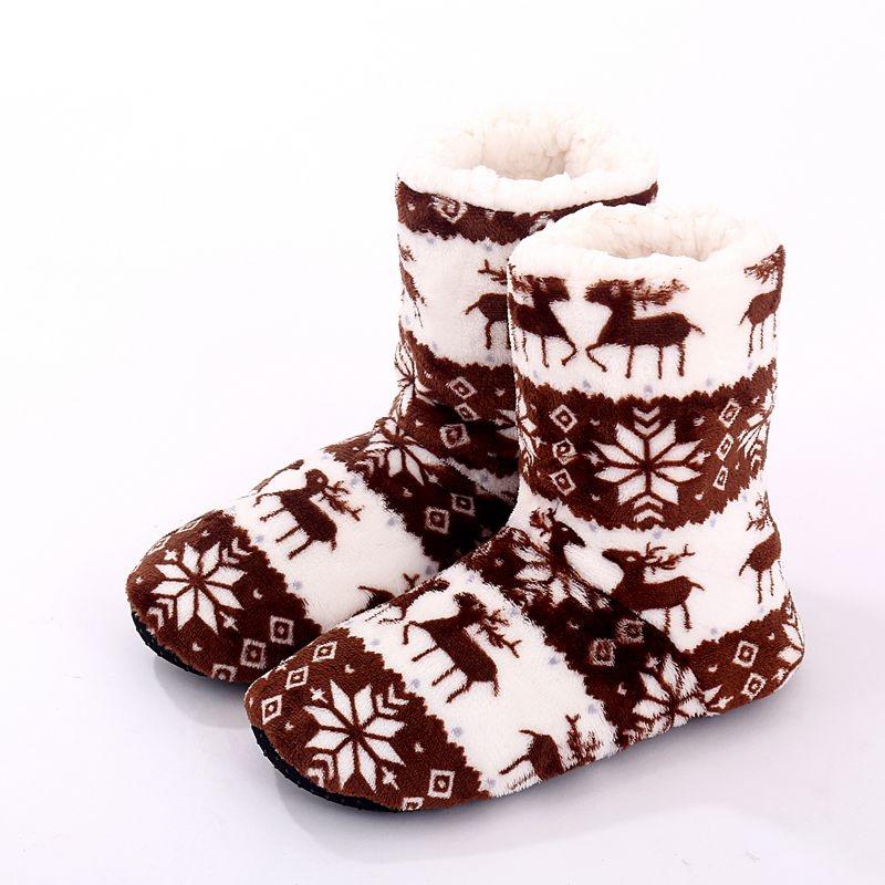 Christmas Elk Indoor Socks Winter Warm Soft Home Slippers Gril Floor Shoes Chirsitmas Deer Shoes