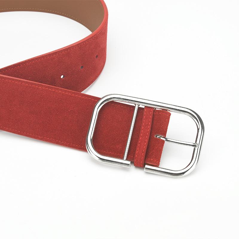 New Retro Belt Women's Coat Dress Decorative Genuine Leather Belt Fashionable Simple Pin Buckle Waist Seal