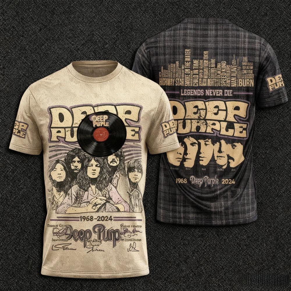 Rock Deep Purple Band T-Shirts 3D Print Men Women Short Sleeve Round Neck T Shirt Oversized Tees Hip Hop Tops Unisex Clothing
