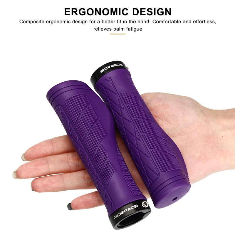 1Pair Mountain Bike Grips Tpr Rubber Soft Comfortable Ergonomic Bicycle Grips Lockable Anti-Skid Shockproof Cycling Accessories