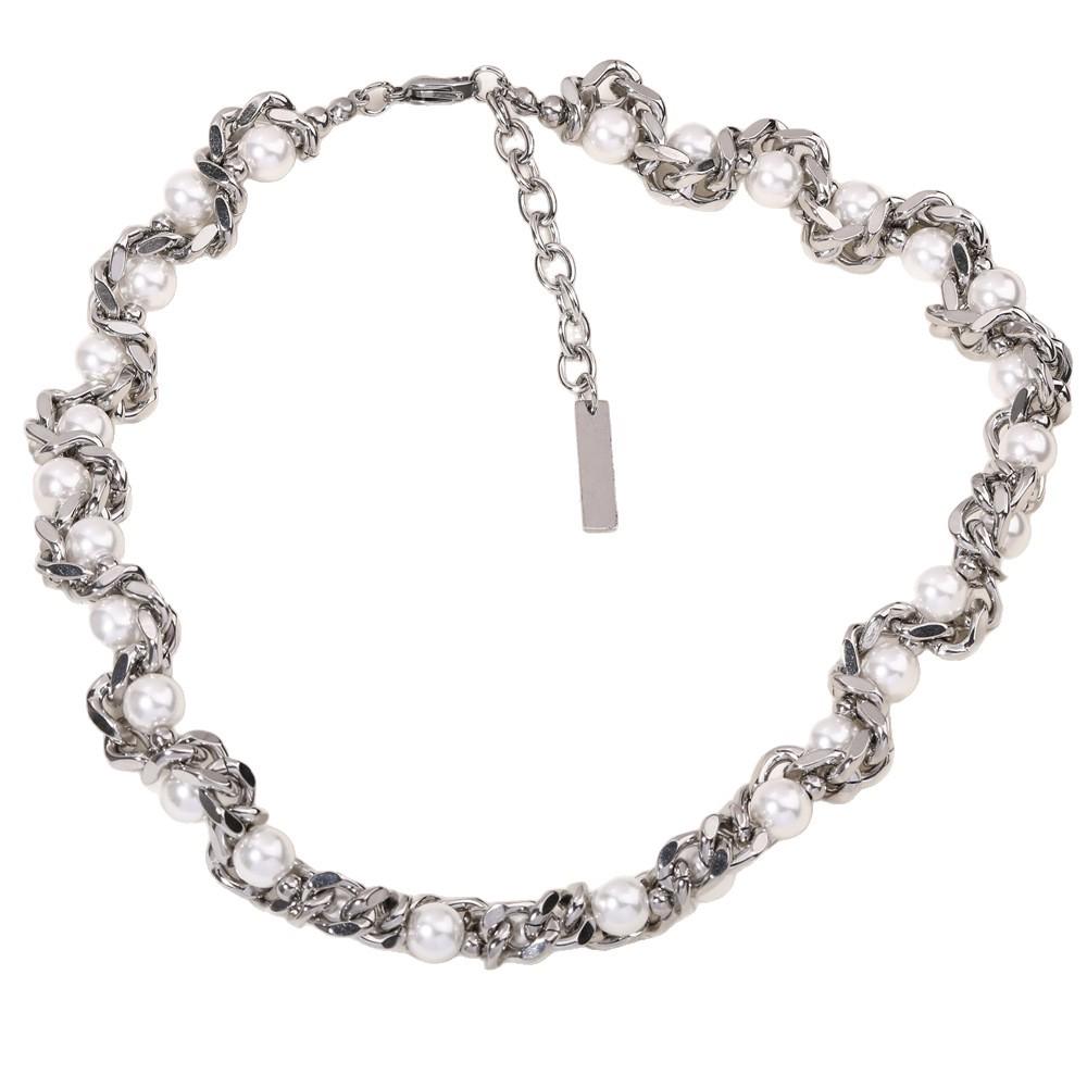 Unisex High-End Twisted Pearl Necklace - Non-Fading Hip Hop Clavicle Chain