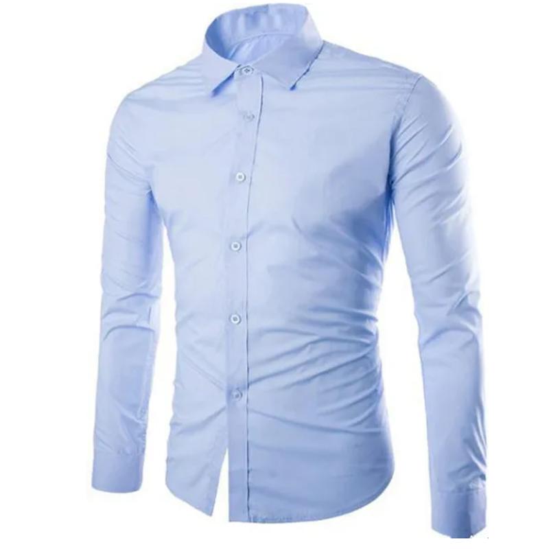 Herrenhemden, langärmelig, Business-Freizeithemd, schmale Passform, Bürohemd, Hochzeitshemd, Party-Stil, mehrere Farben