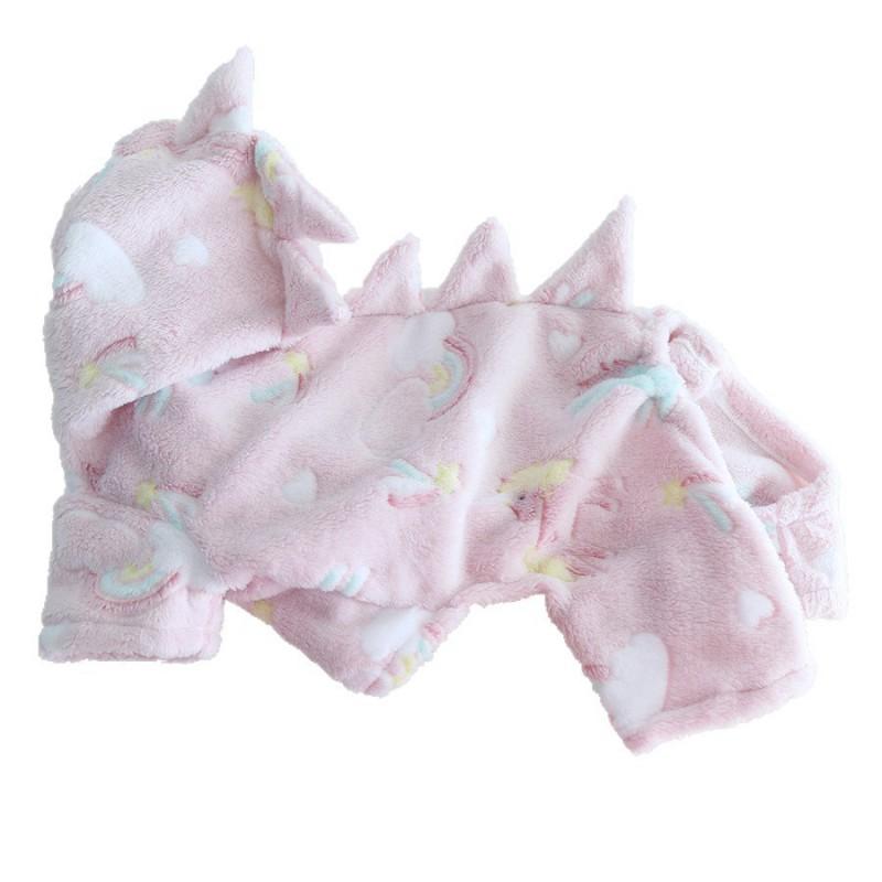 Petstyle French Bulldog Soft Dinosaur Fleece Pajamas Pet Clothes English Pug Corgi