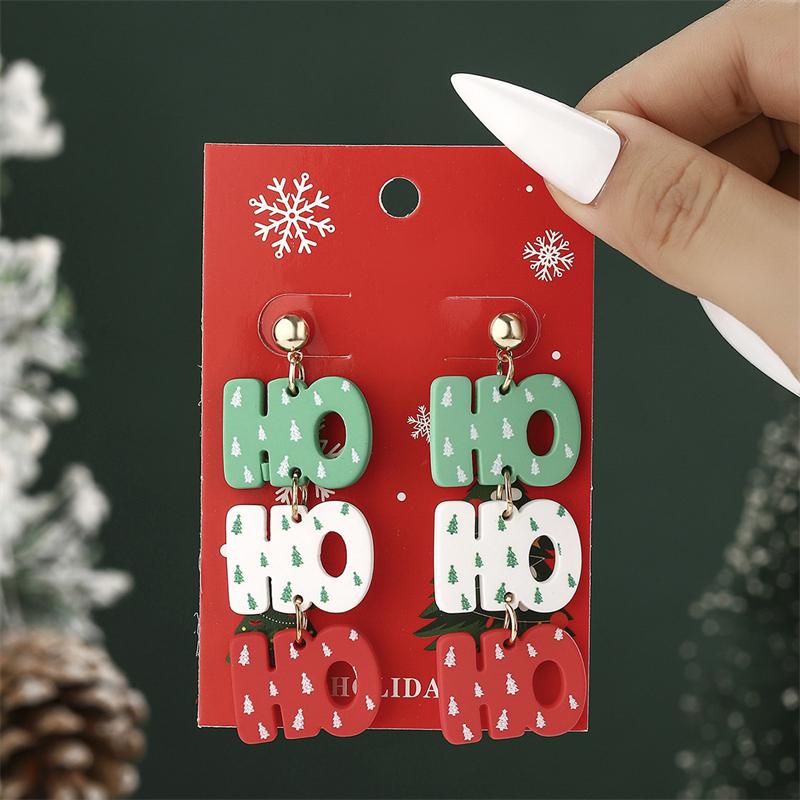 Christmas Drop Earrings For Women Shiny Rhinestone Santa Claus Xmas Tree Snowman Elk Snowflake Long Tassel Dangle Earring Gifts