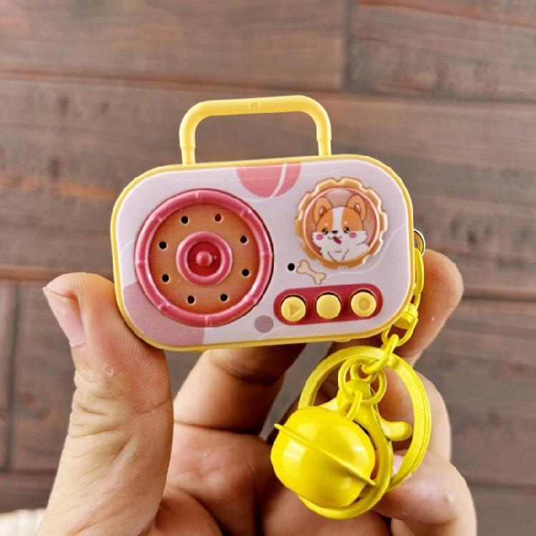 Bärbar Tecknad Musiklåda Nyckelring Musikinspelare Nyckelring Lägger till Kul Till Pendlingen Eller Fester Inspelnings- och Uppspelningsfunktion