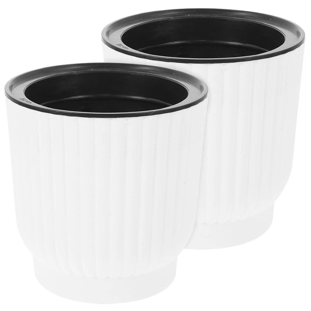 

COHEALI Flower for Set of Planter with Water Absorbing Double Round Modern Style Pot, Self-Watering Planter, Self-Watering Planter, Houseplants, белый