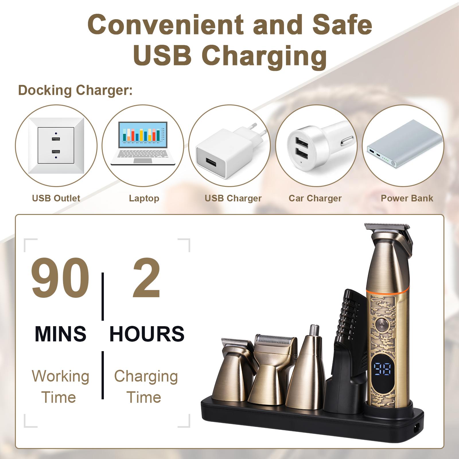 

Мужская бритва Электрическая парикмахерская Зарядная база Аксессуар для бритвы золотой