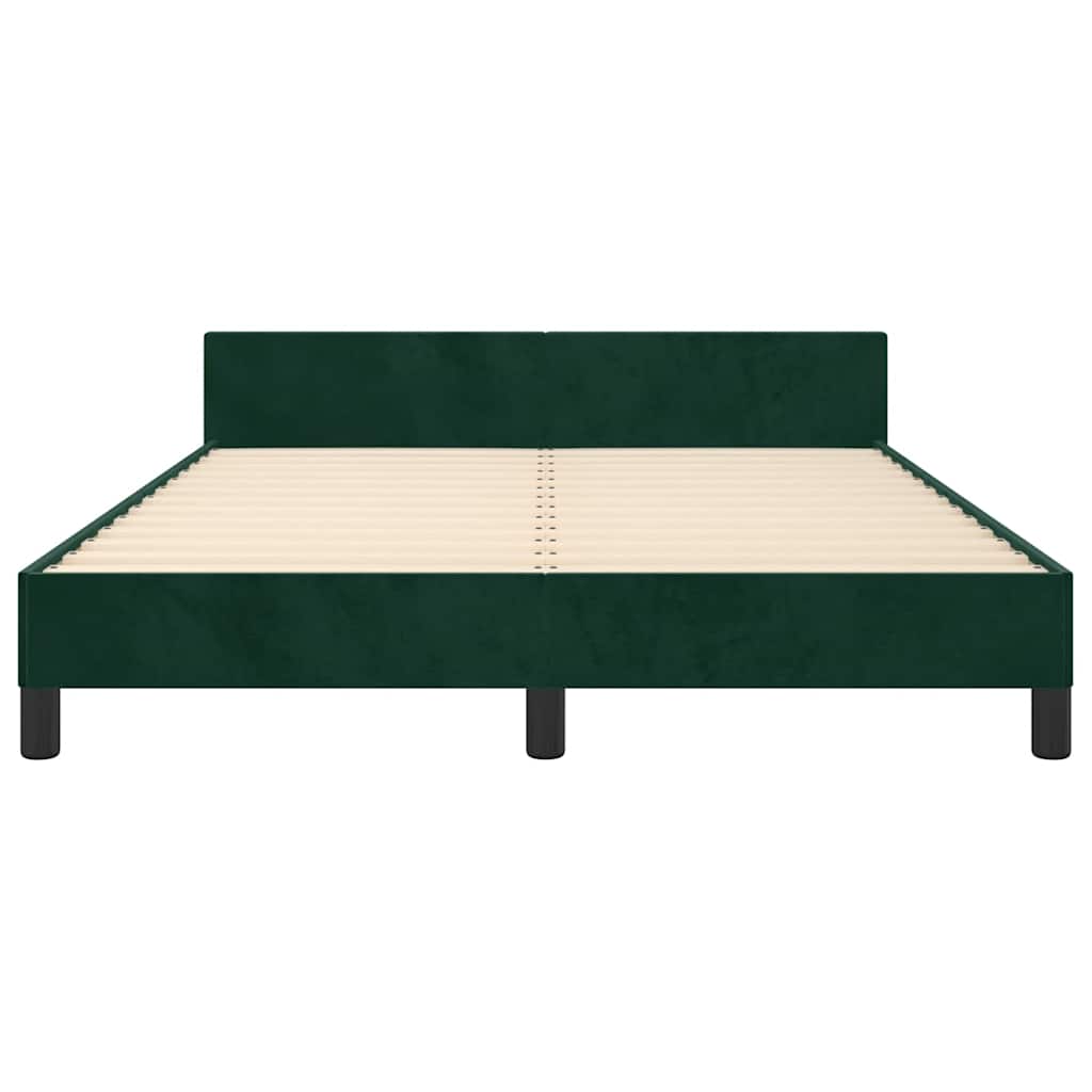 Bed Frame without Mattress Dark Green 140 x 190 cm Velvet