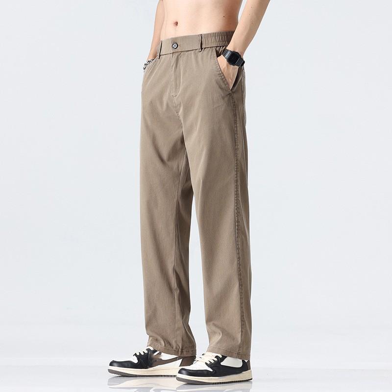 

Men s Summer Lightweight, Loose-Fit Straight-Leg Casual Pants: Solid-Color, Mid-Rise, Breathable Business Trousers 3XL кавовий
