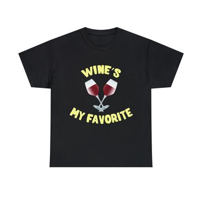 Wine's My Favorite Funny Graphic Tee Shirt, S-5XL