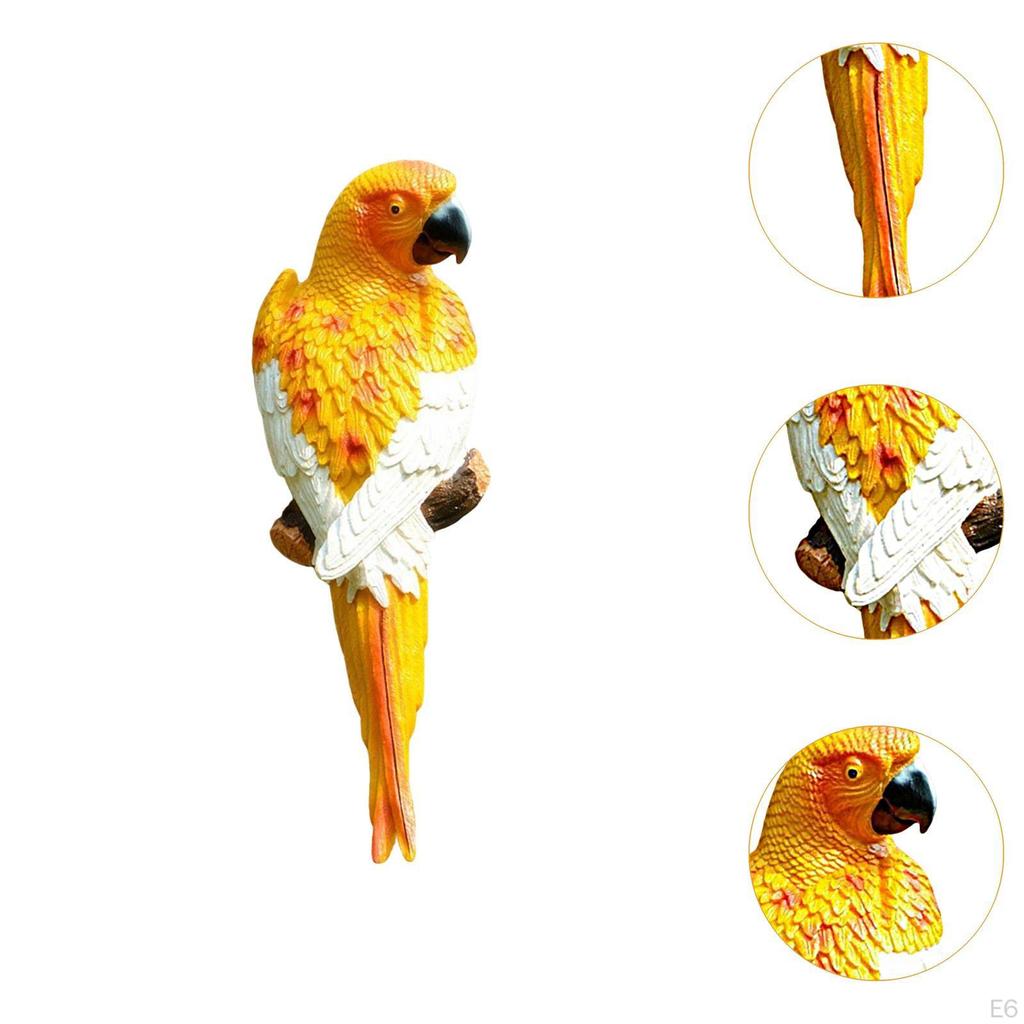 Resin Wall Bird Statue Birds Art Lawn Figurine Animal Ornament for Garden