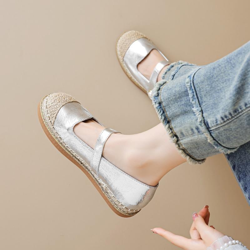 One Strap Mary Jane Shoes Shallow Mouth Small Fragrance Style Fisherman Shoes Women French Inner Higher Single Shoes