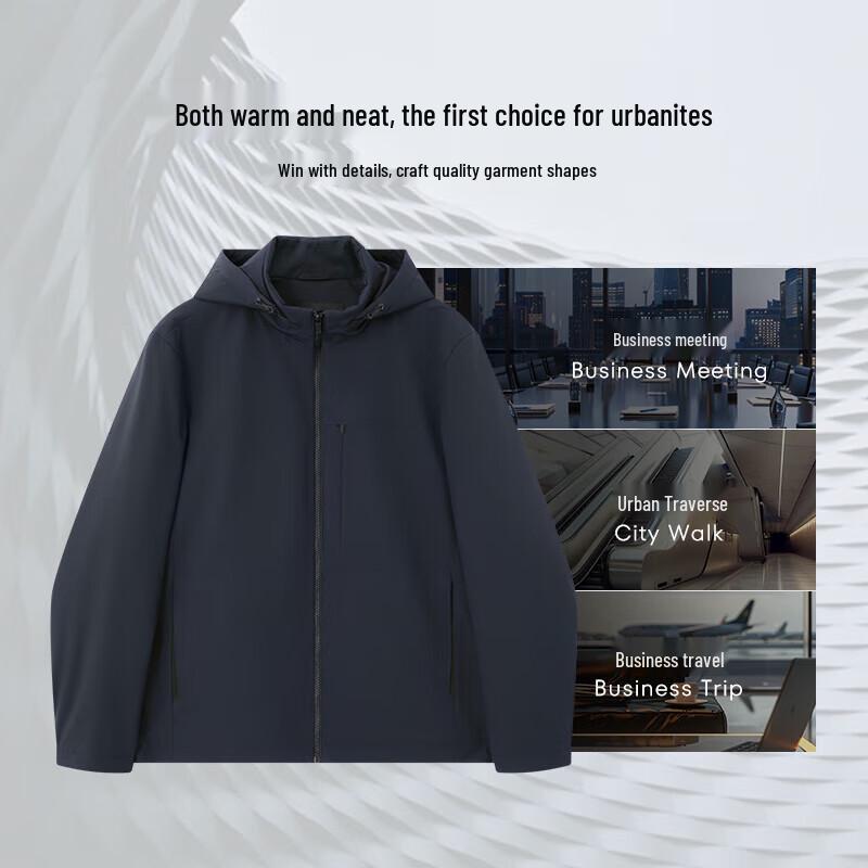 K-Boxing Men's Water-Repellent Hooded Business Casual Jacket NKDN3362