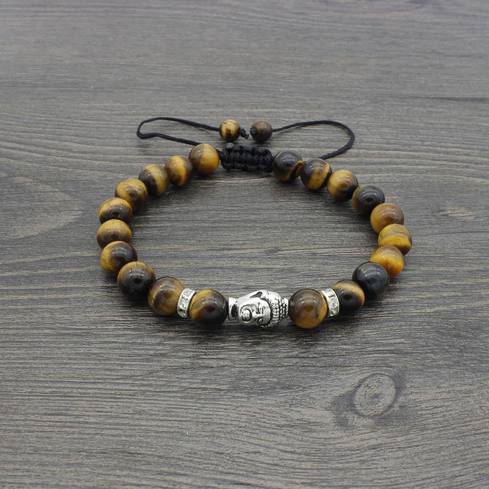 New Stock: Tiger Eye Adjustable Woven Bracelet with Buddha Head Accessories