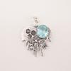 Sky Blue Topaz Gemstone 925 Sterling Silver Jewelry Handmade Boho Pendant 1.49" CP-28-7
