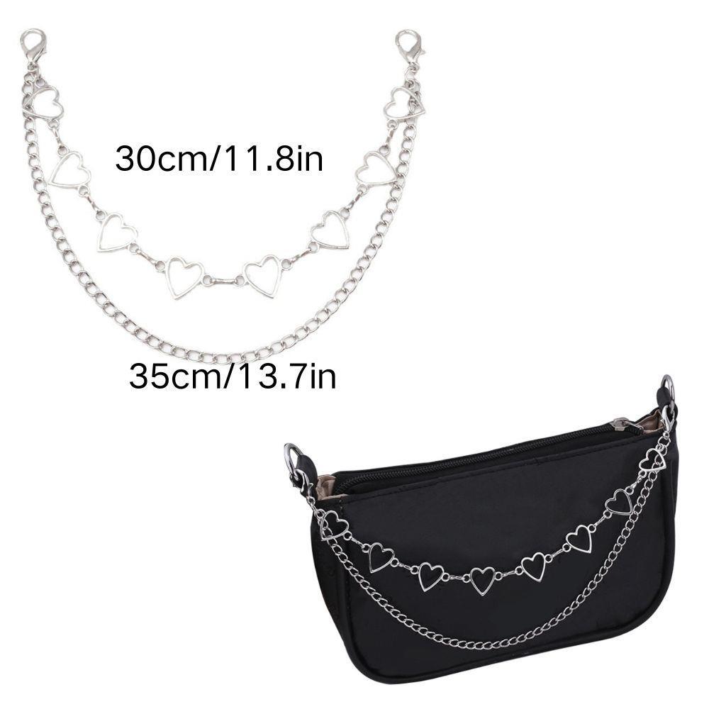 Hot Multi-layer Silver Metal Bag Chains Fashion DIY Shoulder Bag Chain Straps Replacement Women Jeans Chain With Lobster Buckle