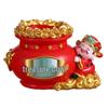 Fortune Piggy Bank: God of Wealth Pen Holder & Flower Arrangement - Lucky Bag Decor, Office Storage, New Year Gift