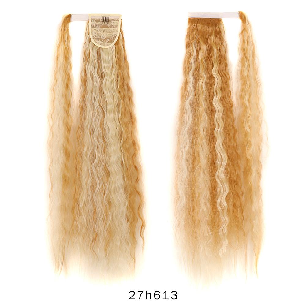 Jeedou Ponytails Extension 34inch Extra Long Bohemia Style Kinky Curly Synthetic Ponytail Hair Afro Fluffy Hairpiece Daily Use