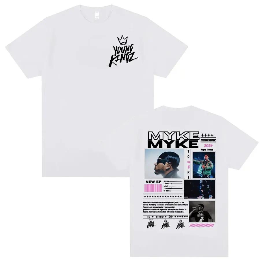 Rap Singer Myke Towers Young Kingz Album Graphic Tshirt for Summer Mens  Womens Fashion Y2K Retro Hiphop Tshirt S