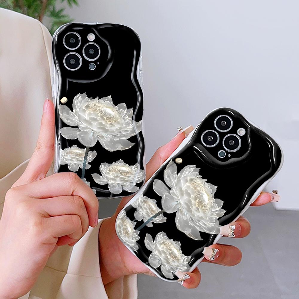 Cute Cartoon Pattern Cream Texture Casing Wavy Edge Soft Silicone Cover Phone Case for Xiaomi Redmi