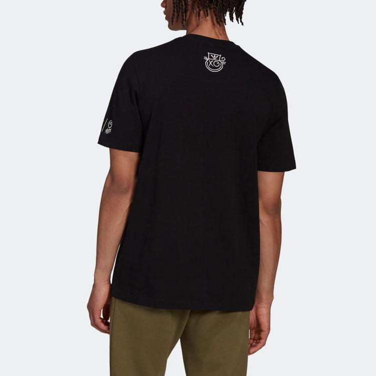 Adidas Originals Trefoil Cartoon Print Logo Crew Neck T-Shirt Men Tops Black HR7113