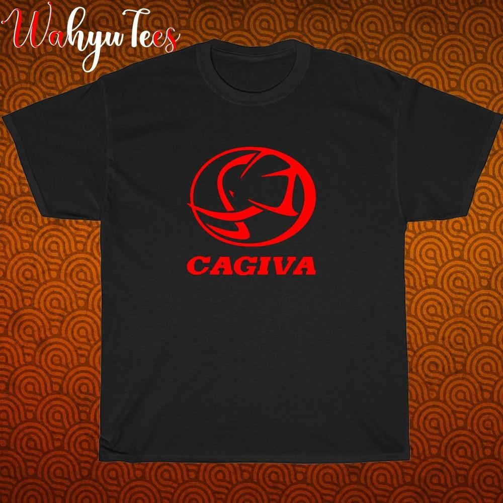 Logo motocyklu Cagiva Černá Šedá Námořnická bílá Velikost S-5XL Unisexové tričko