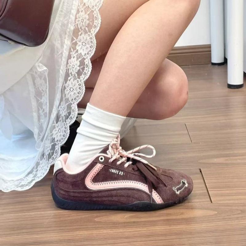 Brown Dachshund Dog Racing Shoes Women's Niche New Breathable Versatile Casual Lightweight Trendy