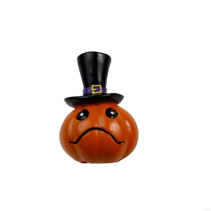 Horror Theme Resins Crafts Smiling Pumpkin Figurine For Halloween Shelf Decors HX6C