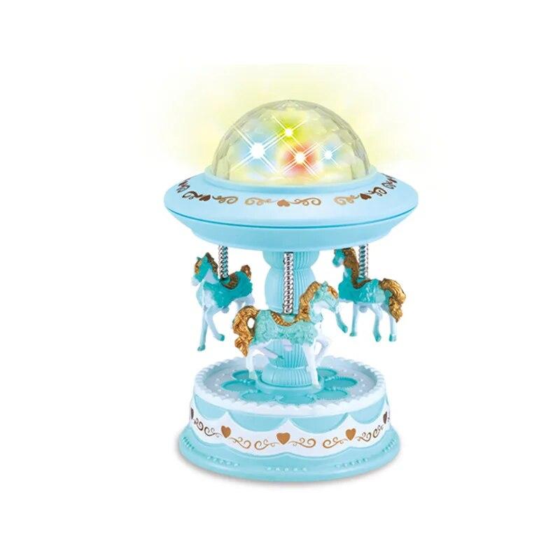 Creative Nordic Carousel Music Box Star Projection Light Luminous Music Box Home Desktop Decorative Arts and Crafts Holiday Gift