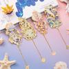 Ocean Theme Bookmark Elegant Metal Bookmark Marine Animals Bookmark  For Gift For Friends Reading Study