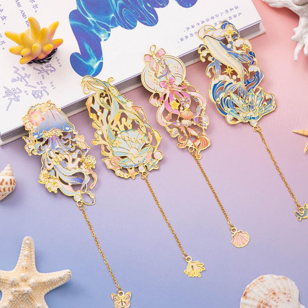 Ocean Theme Bookmark Elegant Metal Bookmark Marine Animals Bookmark For Gift For Friends Reading Study