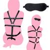 MONEON Bondage Restraints Harness Bondage SM Cosplay Training Eye Mask Included 2 Piece Set Faux Leather Shackles Goods Belt Restraints Sexy Extreme