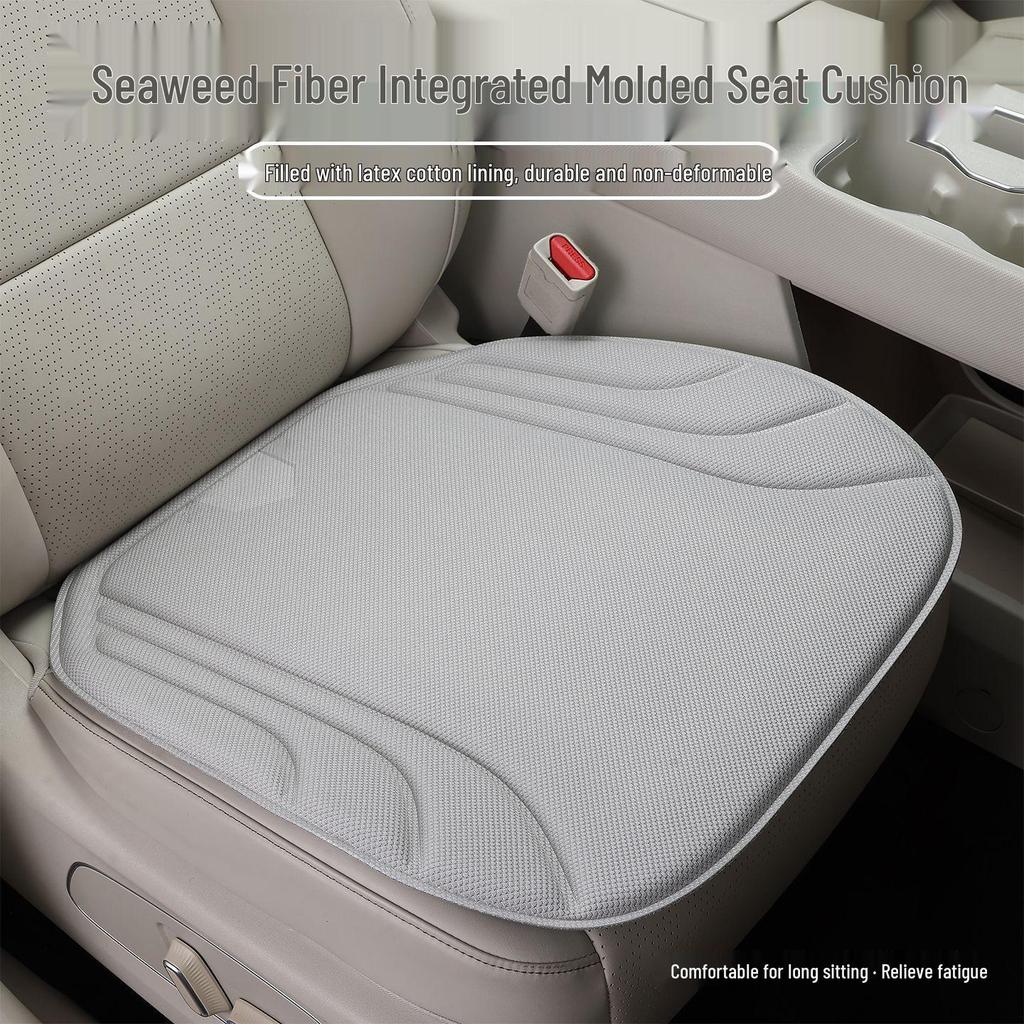 Universal 3-Piece Non-Slip Car Seat Cushion Set - Premium Breathable Latex & Seaweed Fiber