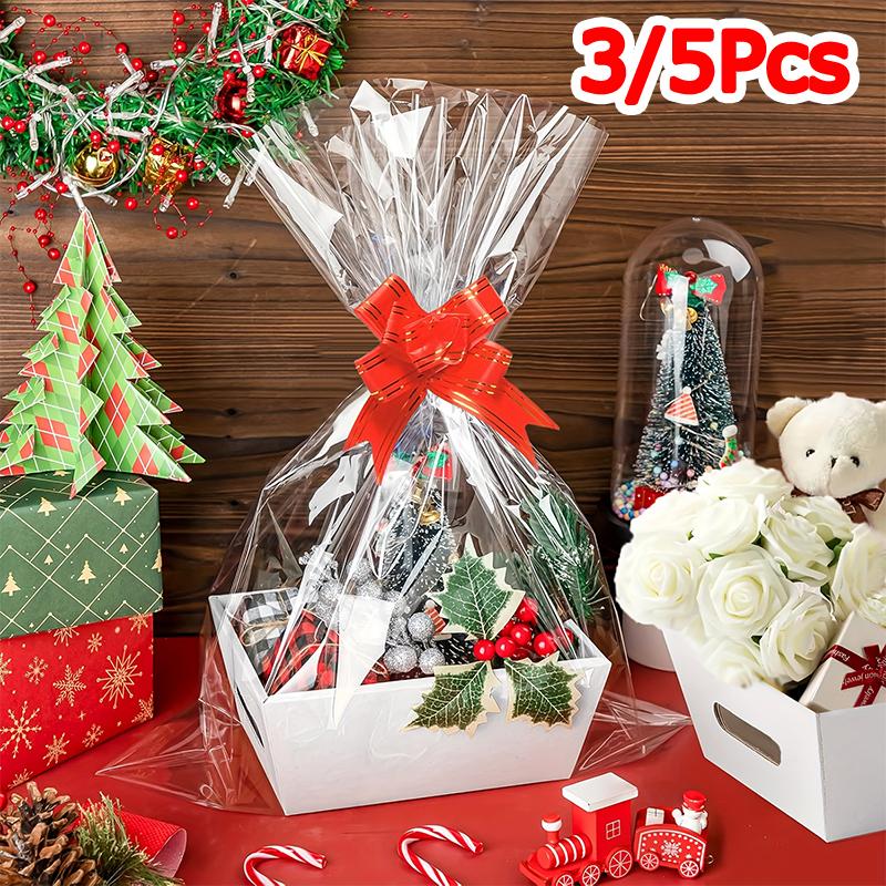 3/5PC Gift Baskets Party Ornament Storage Easter Solid Color Perfect for Accessories Packaging Storage Holiday Gifts 25x17x9cm