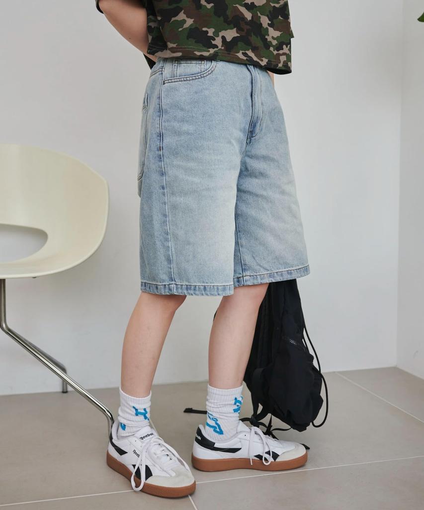 WEGO Vintage Wash Denim Light Denim Women's Shorts, Medium,