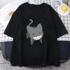 Azumanga Daioh Ayumu Kasuga T-Shirts Damen Katze Manga_Comic Anime Kleidung T-Shirts 100% Baumwolle T-Shirts Koreanischer Stil Cartoon Druck